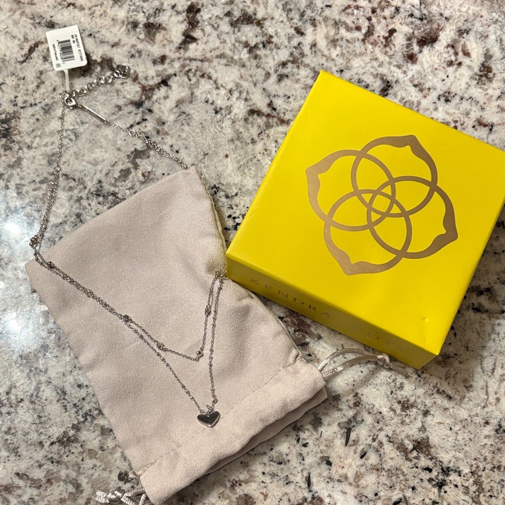 Kendra Scott Silver Heart Pendant Necklace